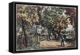 Home Sweet Home-Currier & Ives-Framed Stretched Canvas