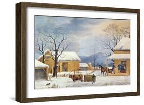 Home To Thanksgiving, 1867-Currier & Ives-Framed Giclee Print