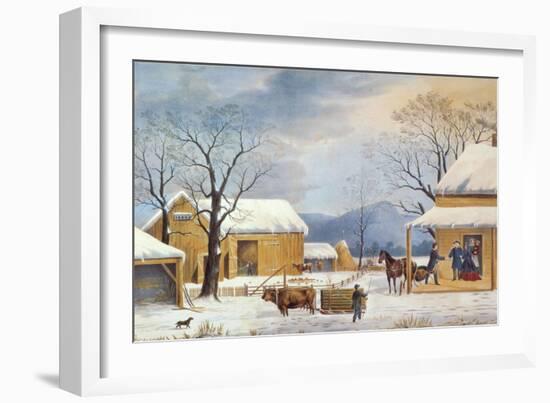 Home To Thanksgiving, 1867-Currier & Ives-Framed Giclee Print