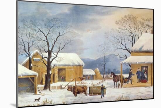 Home To Thanksgiving, 1867-Currier & Ives-Mounted Giclee Print