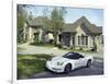 Home with a Sports Car Parked in Front-null-Framed Photographic Print