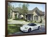 Home with a Sports Car Parked in Front-null-Framed Photographic Print