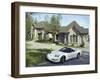 Home with a Sports Car Parked in Front-null-Framed Photographic Print