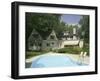 Home with Backyard Swimming Pool-null-Framed Photographic Print
