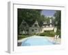 Home with Backyard Swimming Pool-null-Framed Photographic Print