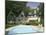 Home with Backyard Swimming Pool-null-Mounted Photographic Print