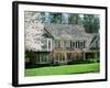 Home with Trees Blooming in Springtime-null-Framed Photographic Print