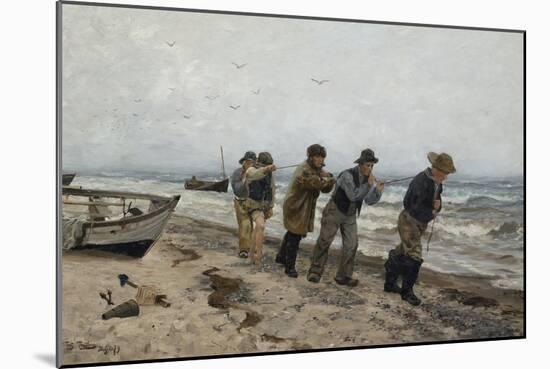 Homecoming fishermen, Skagen, 1878-Harald Oscar Sohlberg-Mounted Giclee Print