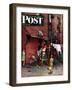 "Homecoming G.I." Saturday Evening Post Cover, May 26,1945-Norman Rockwell-Framed Giclee Print