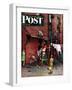 "Homecoming G.I." Saturday Evening Post Cover, May 26,1945-Norman Rockwell-Framed Giclee Print