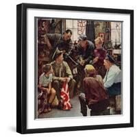 "Homecoming Marine", October 13,1945-Norman Rockwell-Framed Premium Giclee Print