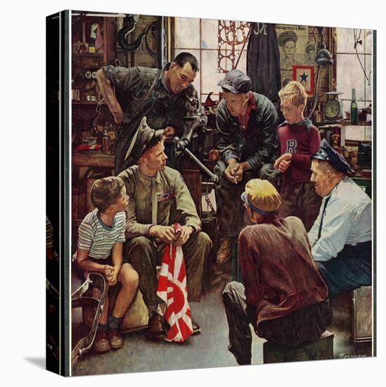 "Homecoming Marine", October 13,1945-Norman Rockwell-Stretched Canvas