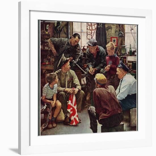 "Homecoming Marine", October 13,1945-Norman Rockwell-Framed Giclee Print