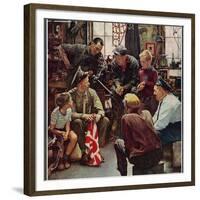 "Homecoming Marine", October 13,1945-Norman Rockwell-Framed Giclee Print