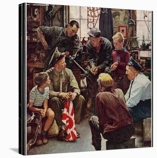 "Homecoming Marine", October 13,1945-Norman Rockwell-Stretched Canvas
