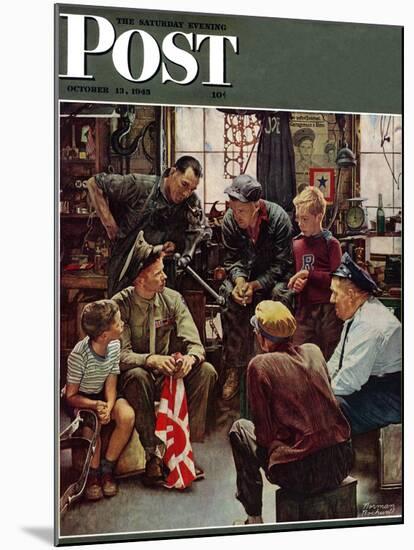 "Homecoming Marine" Saturday Evening Post Cover, October 13,1945-Norman Rockwell-Mounted Giclee Print