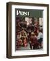 "Homecoming Marine" Saturday Evening Post Cover, October 13,1945-Norman Rockwell-Framed Premium Giclee Print