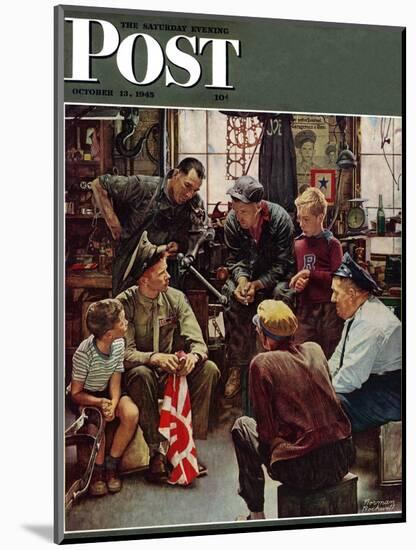 "Homecoming Marine" Saturday Evening Post Cover, October 13,1945-Norman Rockwell-Mounted Giclee Print