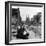 Homeless Refugee German Woman Sitting with All Her Worldly Possessions on Side of a Muddy Street-John Florea-Framed Photographic Print