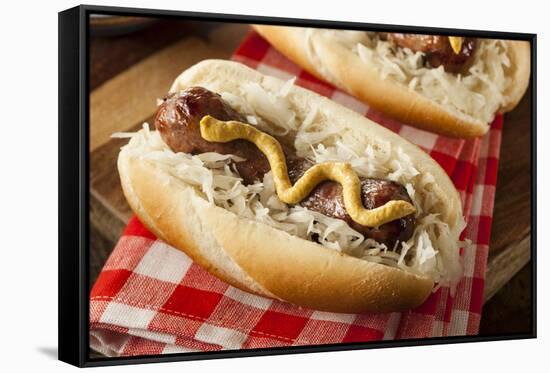 Homemade Bratwurst with Sauerkraut-bhofack22-Framed Stretched Canvas