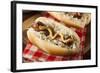 Homemade Bratwurst with Sauerkraut-bhofack22-Framed Photographic Print