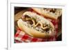 Homemade Bratwurst with Sauerkraut-bhofack22-Framed Photographic Print