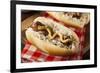 Homemade Bratwurst with Sauerkraut-bhofack22-Framed Photographic Print