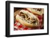 Homemade Bratwurst with Sauerkraut-bhofack22-Framed Photographic Print