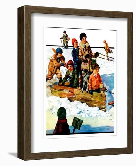 "Homemade Sleigh,"January 19, 1929-Eugene Iverd-Framed Giclee Print