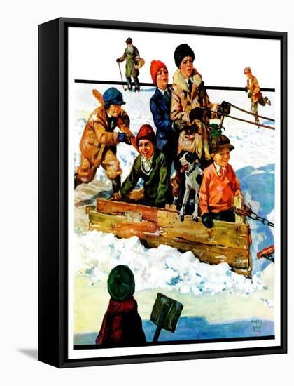 "Homemade Sleigh,"January 19, 1929-Eugene Iverd-Framed Stretched Canvas