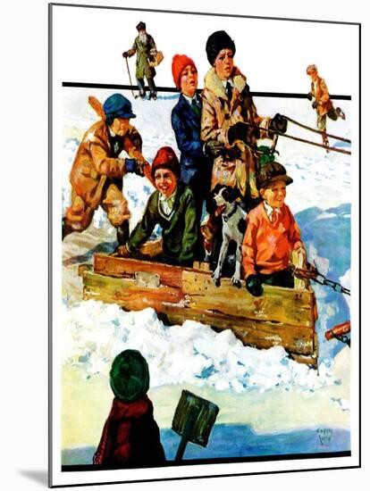 "Homemade Sleigh,"January 19, 1929-Eugene Iverd-Mounted Giclee Print