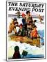 "Homemade Sleigh," Saturday Evening Post Cover, January 19, 1929-Eugene Iverd-Mounted Giclee Print