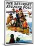 "Homemade Sleigh," Saturday Evening Post Cover, January 19, 1929-Eugene Iverd-Mounted Giclee Print