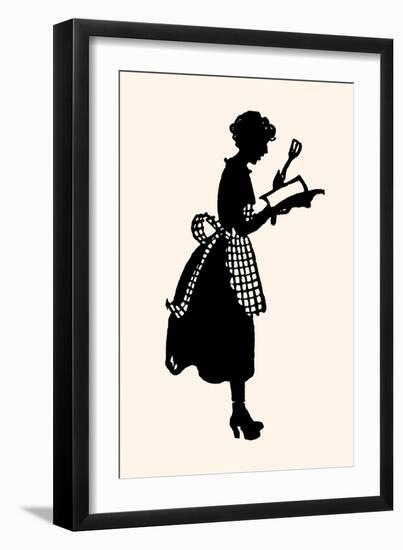 Homemaker Reads a Recipe Book-Maxfield Parrish-Framed Art Print