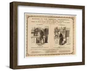 Homeopathy vs. Allopathy, Caricature, 1800s-Science Source-Framed Giclee Print