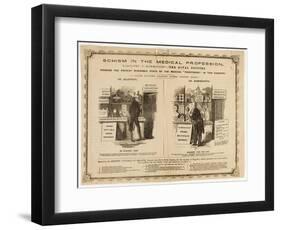 Homeopathy vs. Allopathy, Caricature, 1800s-Science Source-Framed Giclee Print