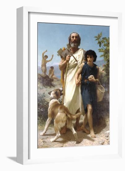 Homer and His Guide-William Adolphe Bouguereau-Framed Art Print