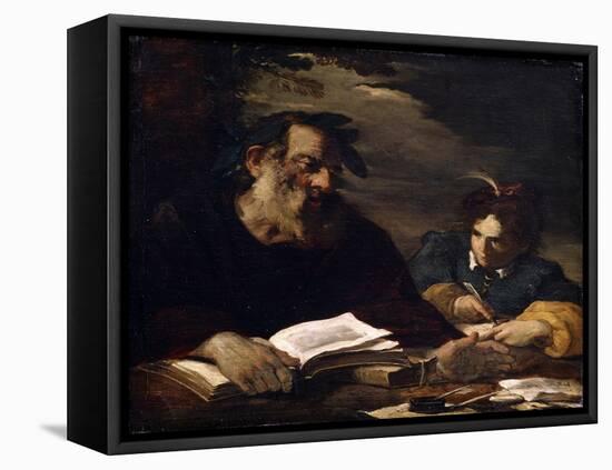 Homer Dictating His Poems, 17th Century-Pier Francesco Mola-Framed Stretched Canvas