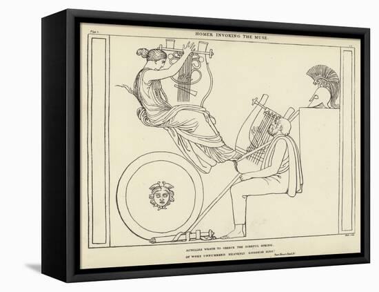 Homer Invoking the Muse-John Flaxman-Framed Stretched Canvas