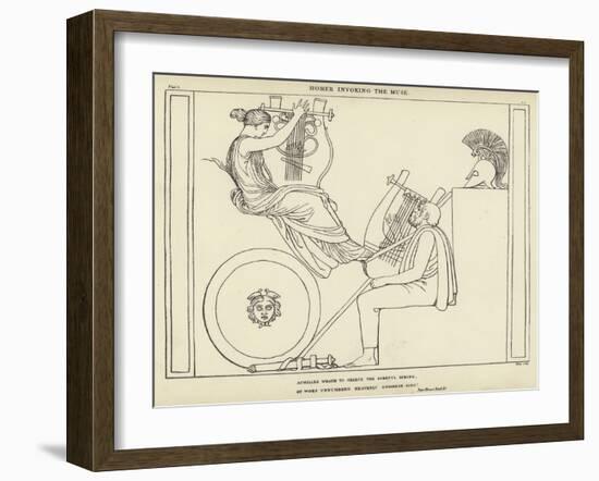 Homer Invoking the Muse-John Flaxman-Framed Giclee Print