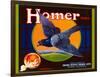 Homer Pigeon Label-null-Framed Art Print