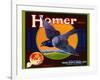 Homer Pigeon Label-null-Framed Art Print