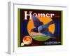 Homer Pigeon Label-null-Framed Art Print