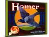 Homer Pigeon Label-null-Mounted Art Print
