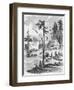 Homes along River in Early New York-null-Framed Giclee Print