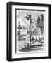 Homes along River in Early New York-null-Framed Giclee Print