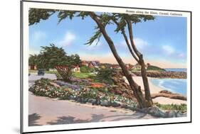 Homes along the Shore, Carmel, California-null-Mounted Art Print