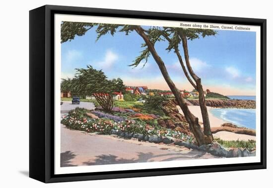 Homes along the Shore, Carmel, California-null-Framed Stretched Canvas