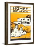 Homes Old and New-null-Framed Giclee Print