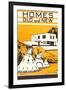 Homes Old and New-null-Framed Giclee Print